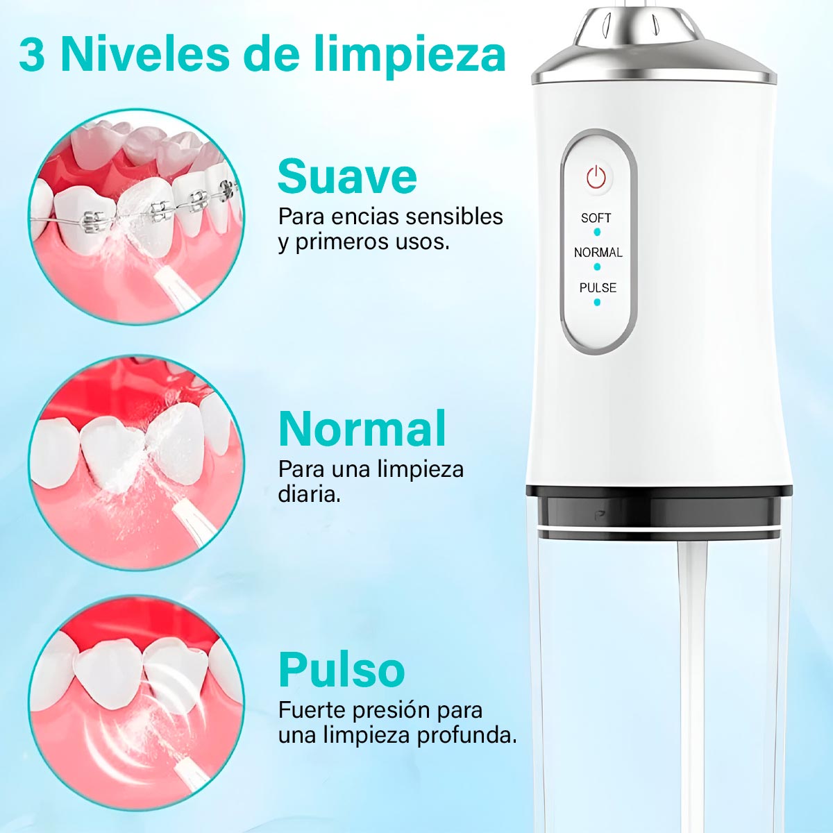 Limpieza suave y profunda para quienes usan ortodoncia o tienen encías sensibles